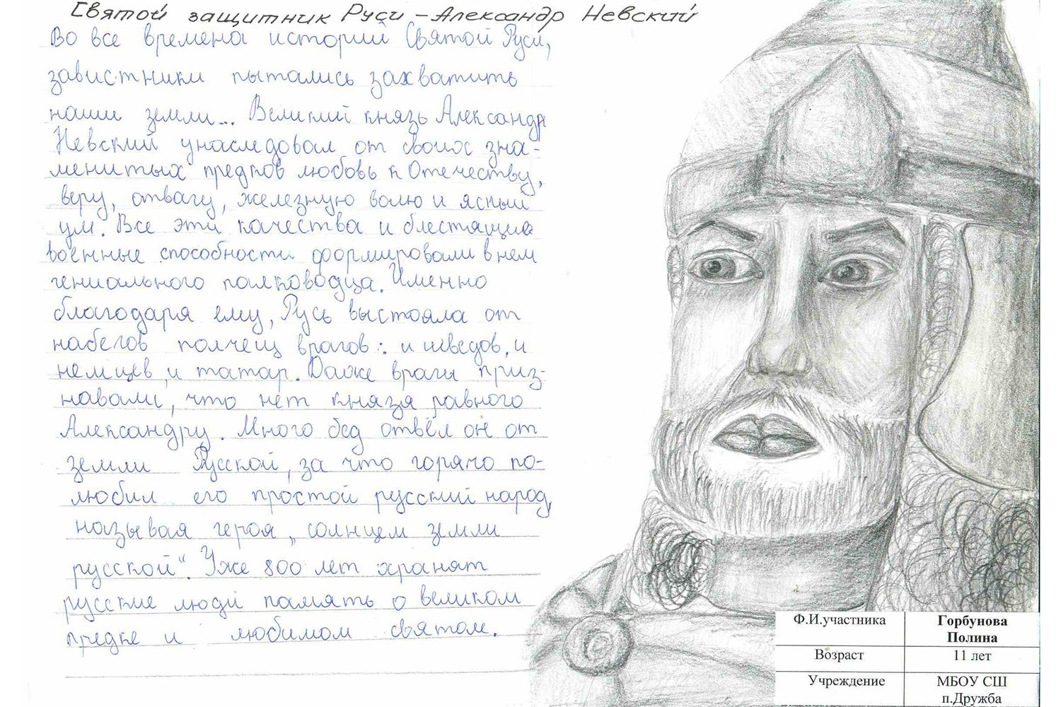 Александр Невский портрет карандашом для срисовки