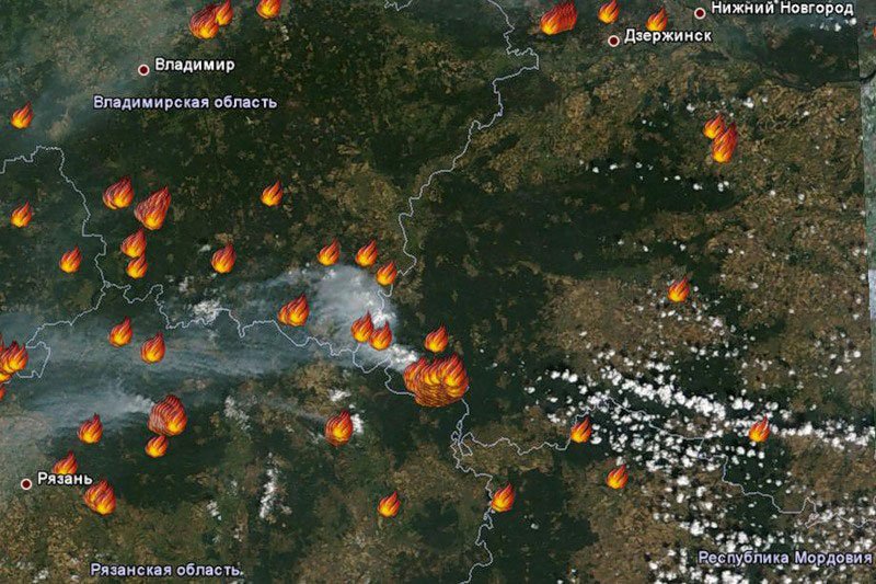 В Выксунском районе бушует самый крупный лесной пожар в Европе