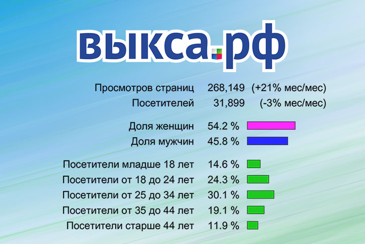 47 тысяч человек посетили группу сайтов «Выкса.РФ» в феврале 2014 года