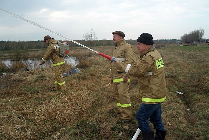 Отработка действий в случае возгорания травы прошли в Выксе