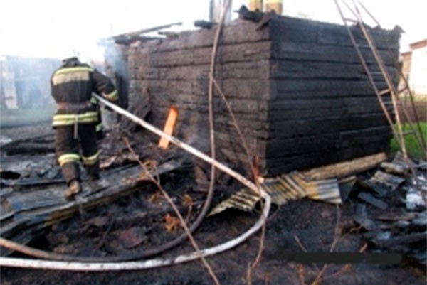 Баня сгорела в селе Мотмос