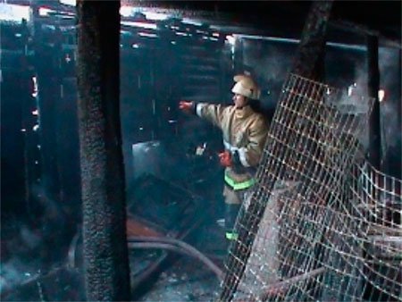 22 пожарных тушили дом в Борковке