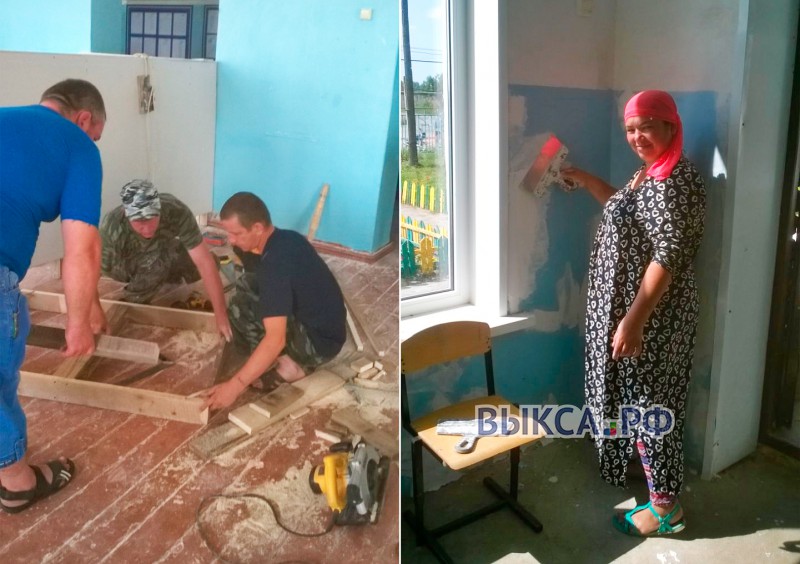 Жители Ближне-Песочного ремонтируют школу к 1 сентября