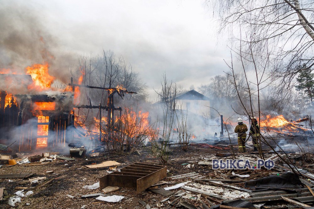 300 кв.м. сараев сгорело в Выксе