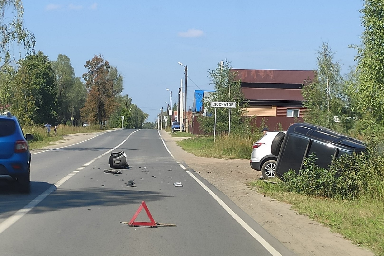 «Нива» перевернулась на бок в результате ДТП