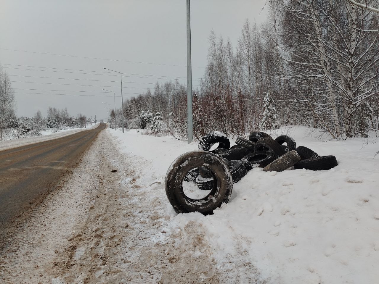 На автодороге Выкса — Досчатое произошел незаконный сброс отходов